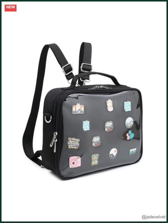 Ita Bag Backpack with Clear Window for Pins Enamel Brooches Oxford PVC